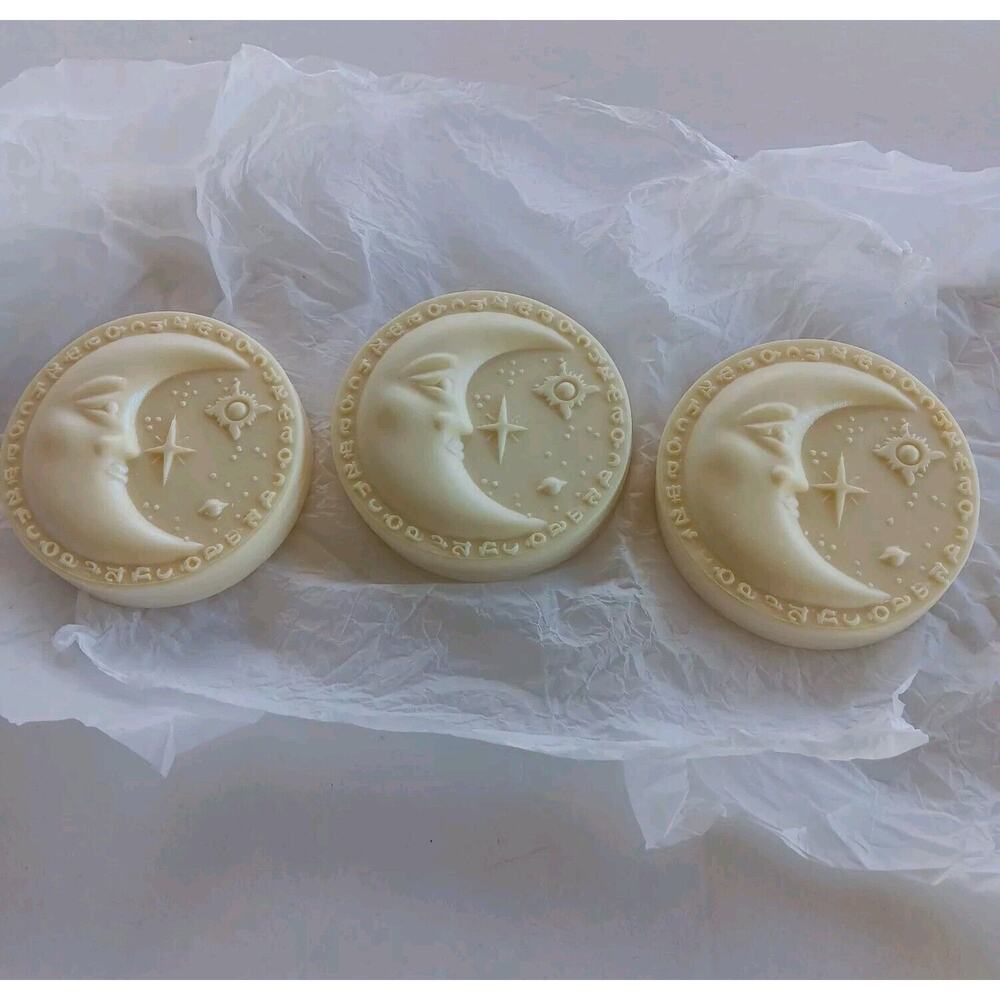 Lot of 3 Handcrafted Half Moon Art Soap Starry Universe Celestial 4 Oz. Each